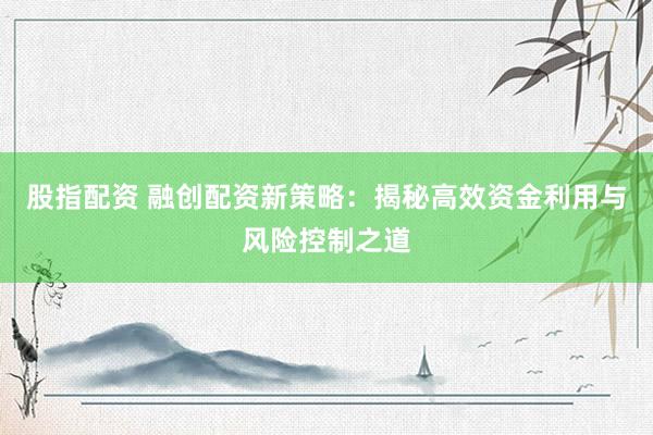 股指配资 融创配资新策略：揭秘高效资金利用与风险控制之道