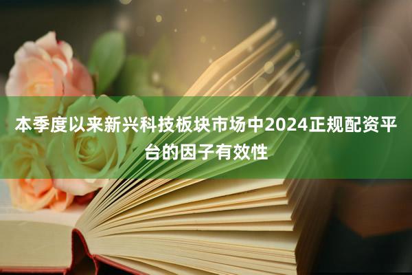 本季度以来新兴科技板块市场中2024正规配资平台的因子有效性