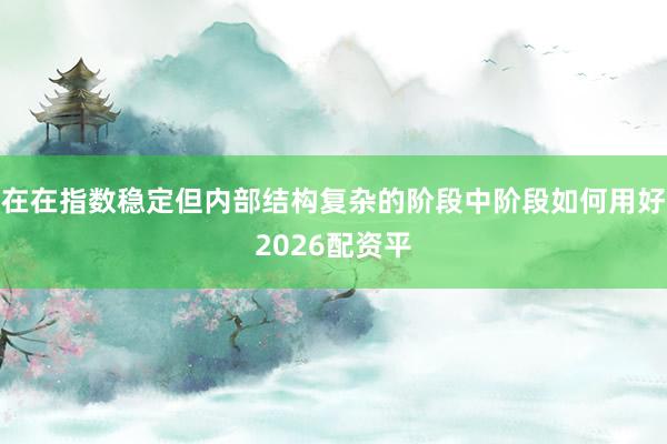 在在指数稳定但内部结构复杂的阶段中阶段如何用好2026配资平
